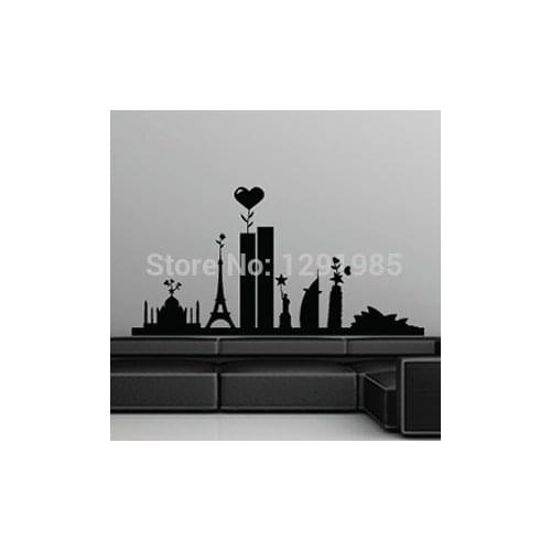 Travel Around the World - Famous Landmarks Removable Wall Decor Decal Sticker fashion Poster