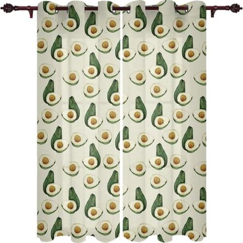 Plant Green Fruit Avocado Modern Curtains for Living Room Luxury Window Treatments Bedroom Kitchen Curtains Drapes