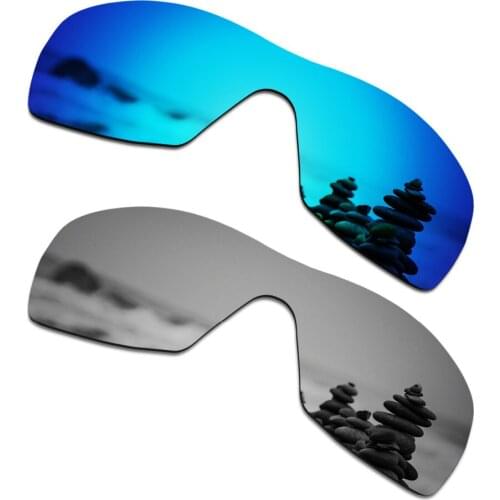SmartVLT 2 Pieces Polarized Sunglasses Replacement Lenses for Oakley Dart Ice Blue and Silver Titanium
