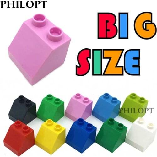 Big Size Building Blocks Slope Figures Bricks 1x2 Assembled Accessories Bulk Part Compatible Building Blocks Large Toy Kids Gift