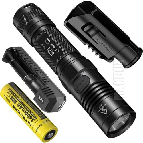 2020 nitecore EC20 960 Lumen LED Flashlight with 3400mAh 18650 Rechargeable Battery+ UI1 Charger+ NTH10 Holder Outdoor EDC Torch