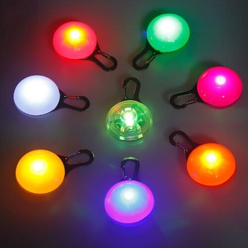 LED pet puppy safety warning light luminous dog pendant outdoor waterproof keychain night light