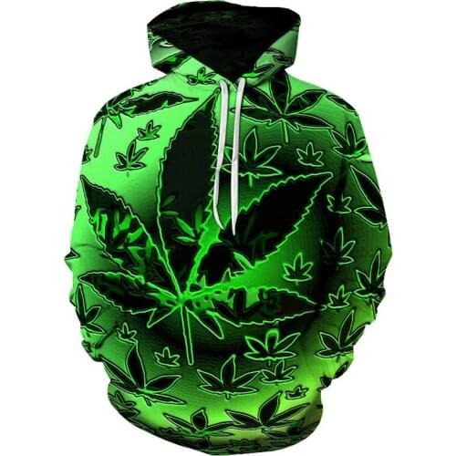 3D Print weed hoodies tops pullover Men/Women Hooded Sweatshirts Casual green weed leaf Hoodie weed 3d hoodies jacket Streetwear