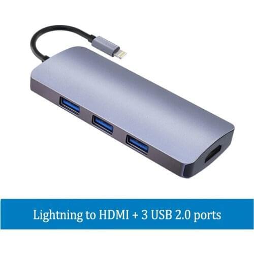 5 in 1 Lightning USB Camera Adapter for iPhone11 Pro Max,New SE,Xr,8 Plus,Extender,Hub,Keyboard,Mouse,Flash Drive,Data Transfer