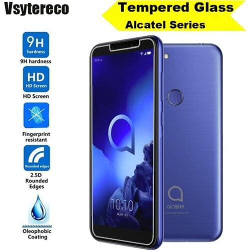 Smartphone 9H Tempered Glass For Alcatel 1 3 1X 1C 1S 3L 2019 3X 3C GLASS Phone Protective Film Screen Protector Cover