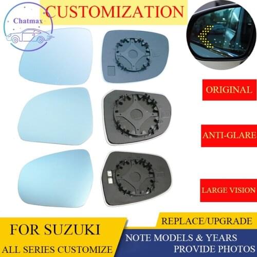 Sideview Rear Mirror Lens Customize For Suzuki All Series Vitara SX4 Alto Blue Glass With Heating Turn Signal LED Large Vision
