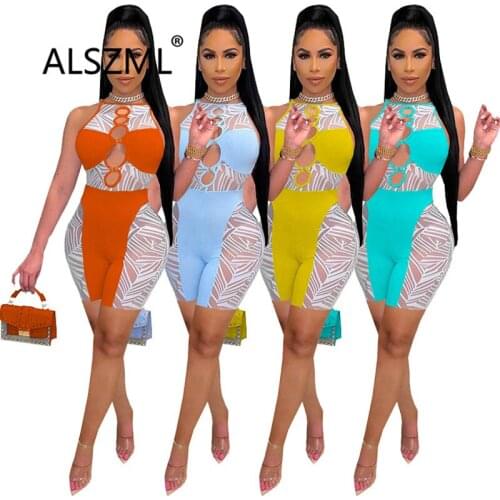 Women Sleeveless O Neck Bodysuit Summer Patchwork Sexy Romper Women Jumpsuit Ladies Playsuit