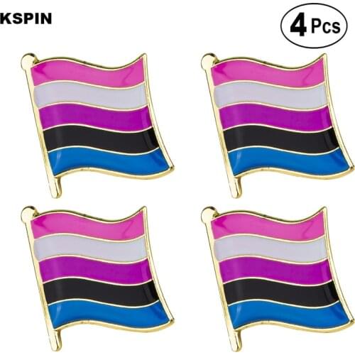 Gender Fluid Flag Bow Lapel Pin Flag badge Brooch Pins Badges 4pcs