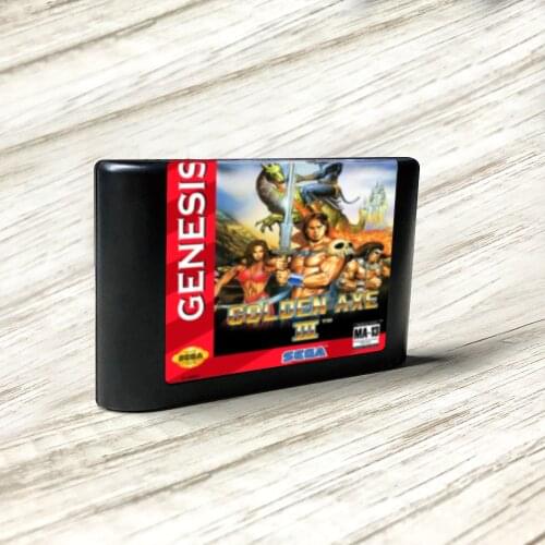 Golden Axe III - USA Label Flashkit MD Electroless Gold PCB Card for Sega Genesis Megadrive Video Game Console