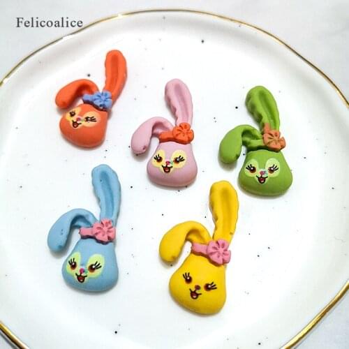 10Pcs/lot Slime Additives Charms Resin Transparent Rabbit Supplies DIY Kit Filler for Fluffy Clear Crystal Slime