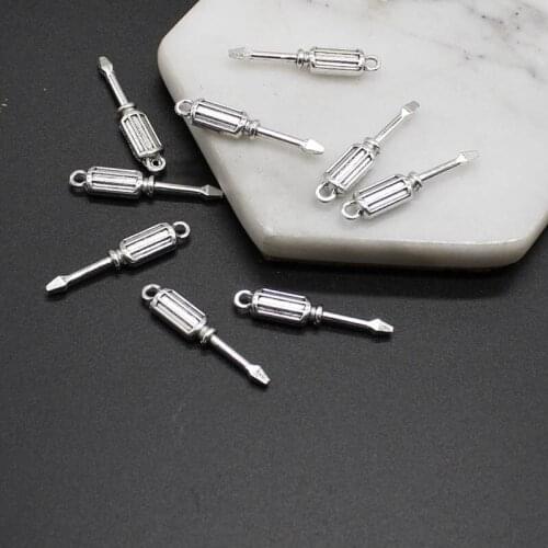 10pcs creative diy jewelry alloy accessories Personality tools manual screwdriver pendant pendant wholesale