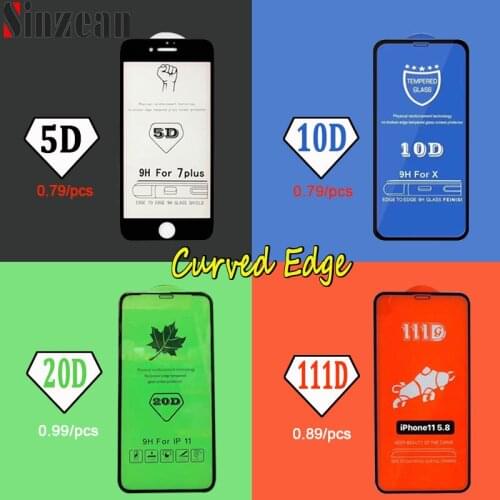 100PCS For IPHONE 13/12 PRO MAX/MINI/11 Pro Max 5D/10D 3D tempered glass For iPhone XS MAX/678 Plus 20D/111D screen protector