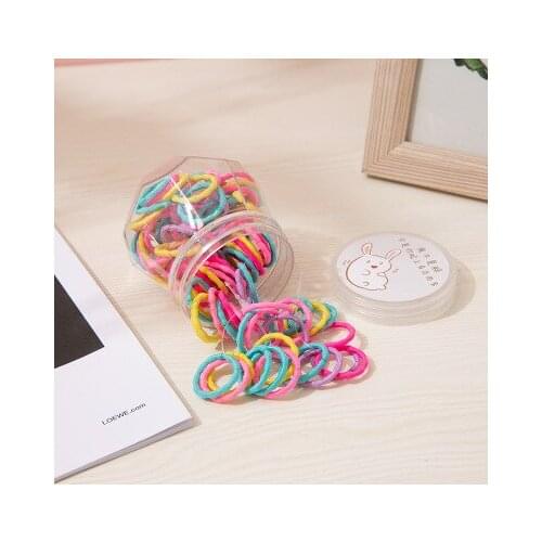 100Pcs/Set Multicolor Girls Hair Rings Hair Accessories Ponytail Rubber Hair Rope High Elastic Children Hair Rope Head Rope