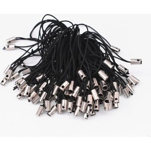 100pcs/lot New Fashion Black Mobile phone chain mobile phone rope DIY Handmade Jewelry Accessories Materials Wholesale