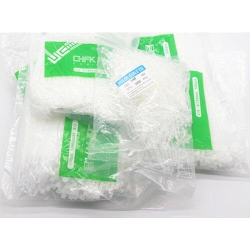 1000ps Whole Package 3 X 60/80/100/120/150/200mm 4 X 150/200/250/300 White Milk Cable Wire Zip Ties Self Locking Nylon Cable Tie