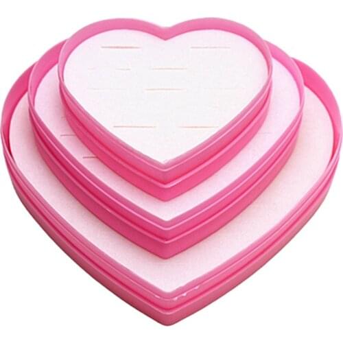 12 Hole Peach Heart Ring Box 12 Bit Love Plastic Packing Ring Box Children Ring Packing Box