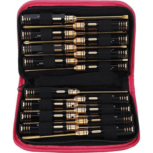 16Pcs Hex Phillips Screw Flat Nut Screwdriver Tools with Bag for RC Model