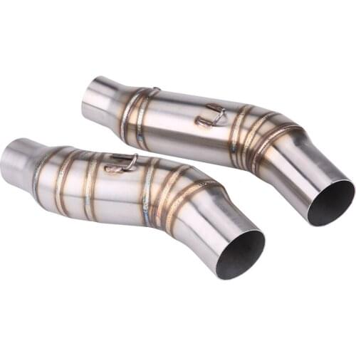 2 pcs 51mm Motorcycle Exhaust Middle Pipes Adapter Connector high temperature resistant for Kawasaki Z1000 2010-2014