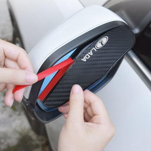 2pcs Car Side Rear View Mirror Rain Eyebrow Visor Look Sun Shade Auto Accessories For LADA VESTA niva kalina priora granta