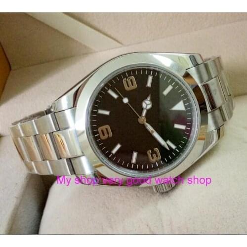 40MM PARNIS white dial Automatic Self-Wind movement Sapphire Crystal mens watch Mechanical Wristwatches 42sk