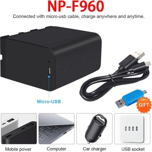 PALO NP-F960 NP-F970 NP-F960pro np f960 f970 USB camera battery 7.4V 6000mAh For Sony NP-F970pro PLM-100 MC1500C L50