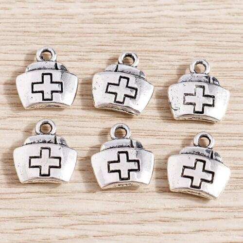20pcs 12*13mm Alloy Emergency Medical Bag Charms for DIY Jewelry Making Retro Silver Color Charms Necklaces Bracelet Accessories