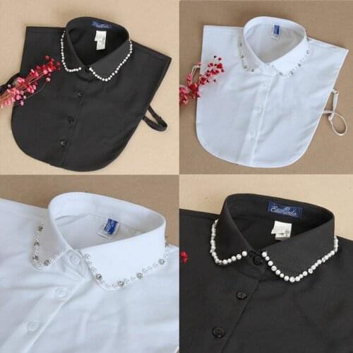 2021 Fake Collars for Women Shirt Solid Color White Detachable Collar Half Shirt Tops Vest-type False Collars Neckwear Decor