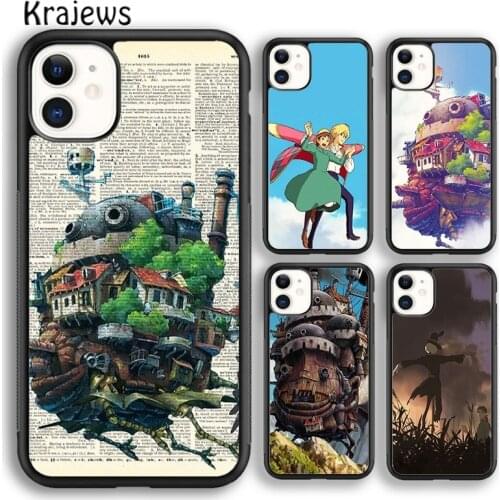 Krajews Howls Moving Castle Studio Ghibli Phone Case For iPhone 5s 6s 7 8 plus X XR XS 11 12 pro max Samsung Galaxy S8 S9 S10