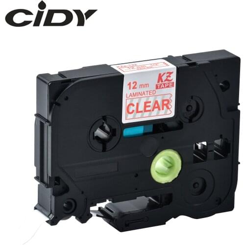 Cidy Red on clear tape 12mm TZe132 tz132 tze 132 tz 132 Compatible brother label printers laminated tape