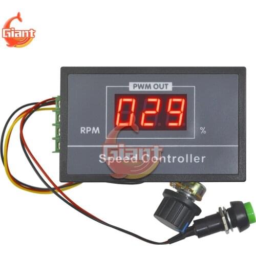 30A Digital LED Display 0~100% Adjustable DC 6V 12V 24V 48V Motor Speed Controller PWM 15KHZ With Potentiometer Switch