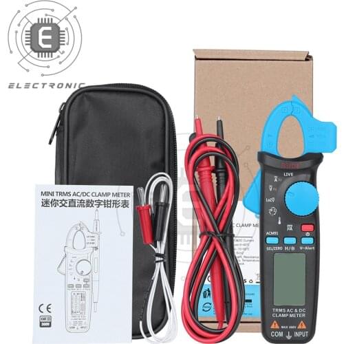 ACM91 Digital Clamp Meter AC/DC Current 1mA True RMS Auto Range Live Check Temp Frequency Capacitor Tester Clamp Multimeter