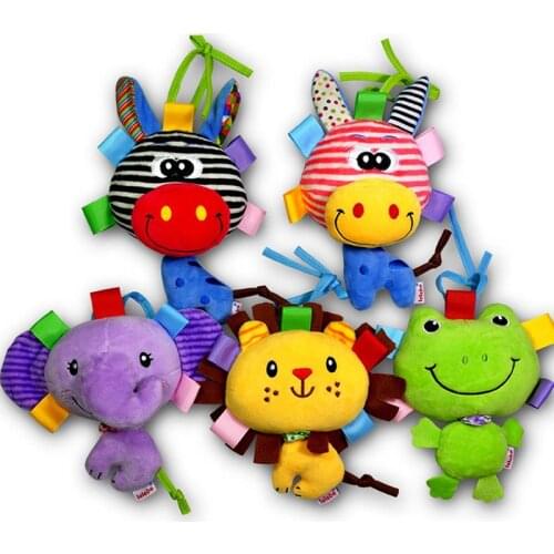 Baby Infant Plush Toys Soft Handbells Baby Appease The Toys Music Rattles Bed Hanging Toys Kids Developmental Toy Gift
