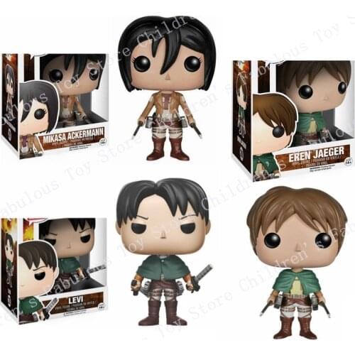 NEWest Anime Attack On Titan Theme Levi #235 Mikasa Ackermann #21 Eren Jaeger #20 Vinyl Action Figure Model Collection Toys