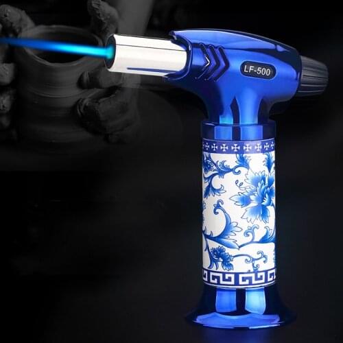 Large Capacity Butane Gas Windproof Lighters Metal Turbo Lighter Outdoor Camping Kitchen BBQ Baking Torch Lighter Spray Gun
