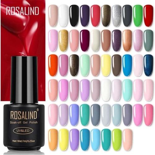 ROSALIND 7ML UV Gel Varnish Nail Polish Soak Off Hybrid Gel Polish Semi Permanent Nail Art Design DIY Gel For Manicure Lacquer