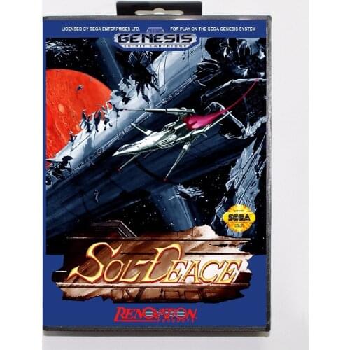 Sol Deace Game Cartridge 16 bit MD Game Card With Retail Box For Sega Mega Drive For Genesis