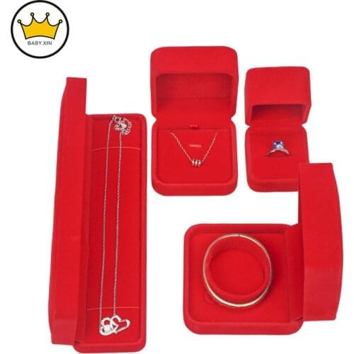 Quality Gift Box for Jewellery Red Velvet Ring Box Pendant Storage Boxes Jewelry Organizer Cases Gift Boxes for Jewellery
