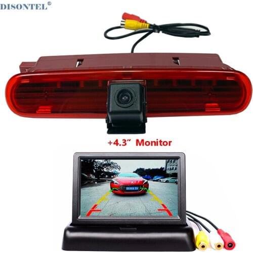 Night Vision HD Car Rear View Brake Light Camera for OPEL Combo 2001-2018,For Fiat Doblo 2010-2018 With 4.3" LCD Monitor