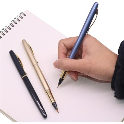1 pcs Metal Chinese Calligraphy Brush Art Craft Supplies School Student Office Writing Craft Tool Art Drawing Soft Brush