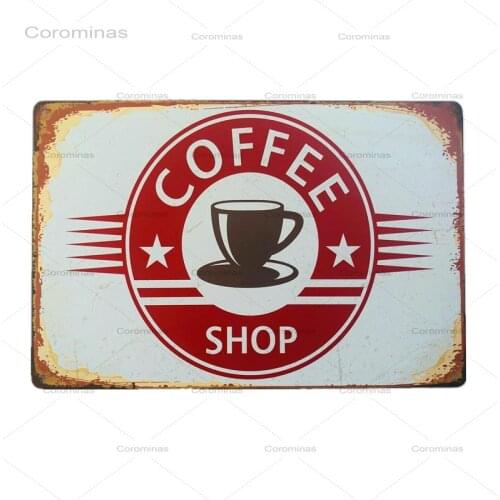 Coffee Shop Metal Signs House Decor Tin Sign Wall Painting ART Cafe Metal Decoration