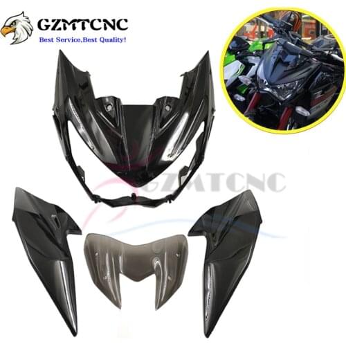 A Set Motorcycle Front Head Upper Nose Fairing Cowl for Kawasaki Z800 Z 800 2013-2016 Injection Unpainted Black Green White