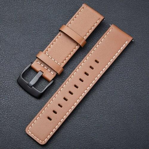 For Samsung Huawei Smart Watch Leather Strap Universal Quick Release Spring Bar Matte Bottom 22mm Watch Bands