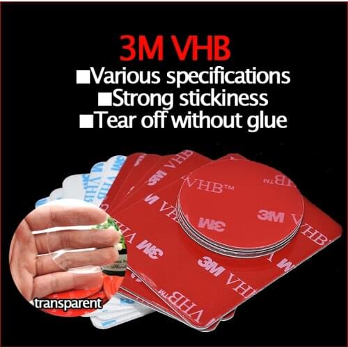 3M Round Transparent Acrylic Adhesive Double-Sided Tape VHB Strong Automobile Fixed High Viscosity Square Patch Waterproof