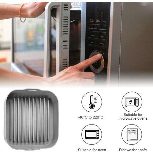 Multifunctional Silicone Pot Air Fryers Oven Heated Tray Basket Heat-resistant Thick BBQ Bread Chicken Pizza Basket Baking Tray