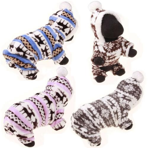 Fashion Pet Clothes Dog Cotton Pajama Jumpsuit Cute Soft Cotton Puppy Teddy Cat Winter Warm Sleepwear Coat
