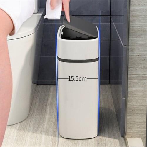 Trash Can Household Recycle Bin Bathroom Toilet Waterproof Narrow Seam Trash Bins Kitchen Dustbin Rubbish Bag Holder Waste Can