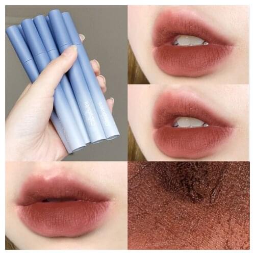 Soft matte lip gloss gradient blue apperance long lasting waterproof orange brown red liquid lipstick AC333