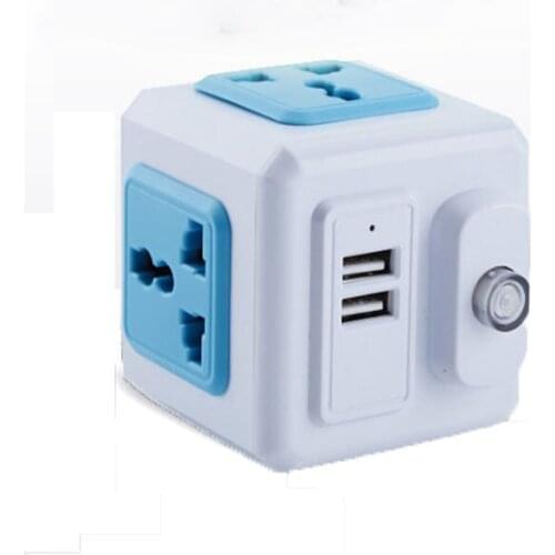 New Smart Home PowerCube Socket EU/US Plug 4 Outlets 2 USB Ports Adapter Power socket Extension Adapter Multi Switched Socket