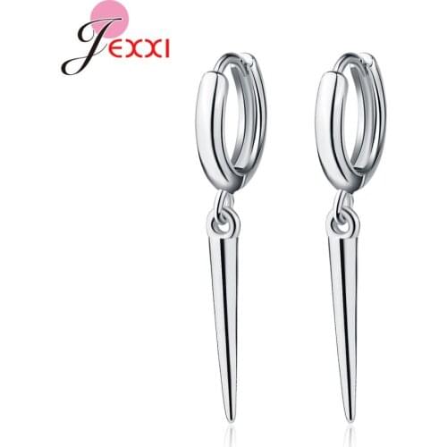 New Arrival Women Girls 925 Sterling Silver Cute Sweet Small Cone Hoop Earrings For Wedding/Engagement