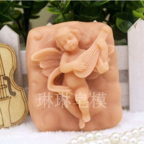 Wholesale!!!1pcs Angel Play The Piano (zx0131) Silicone Handmade Soap Mold Crafts DIY Mold